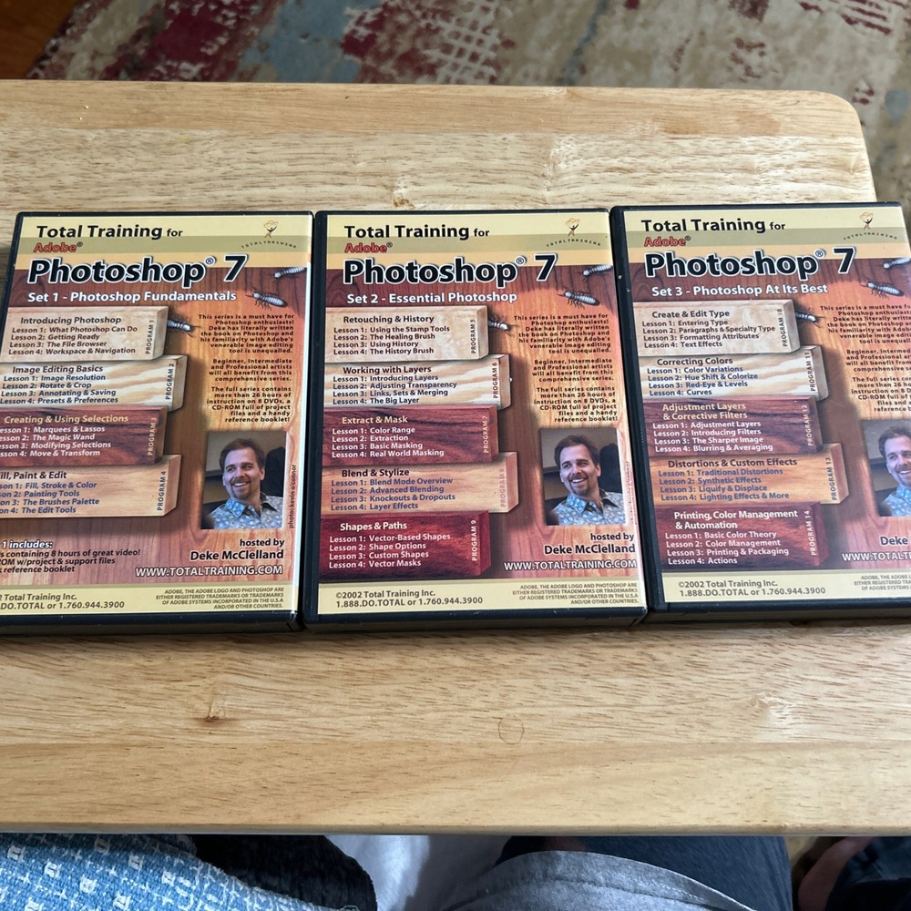 Adobe Photoshop 7 Upgrade Literature CDs Sets Program 1 -14 Set 1 2,3. EUC