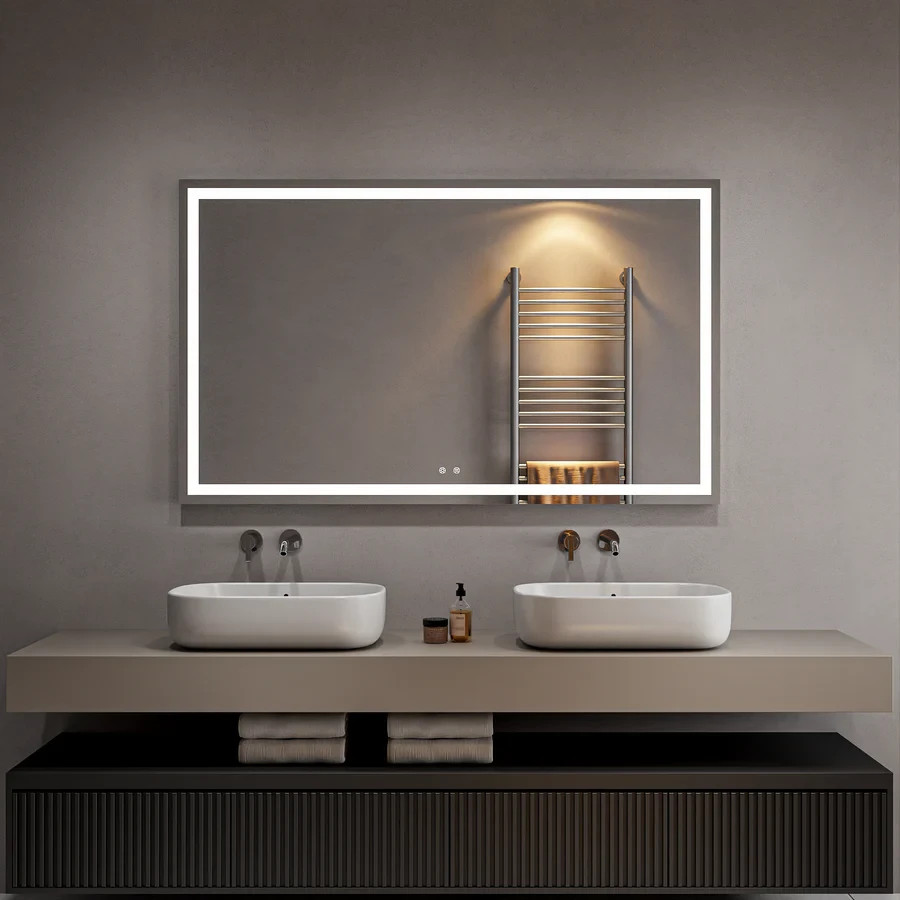 ARPINO Large Rectangle LED Bathroom Mirror, Illuminated Vanity Wall Mirror