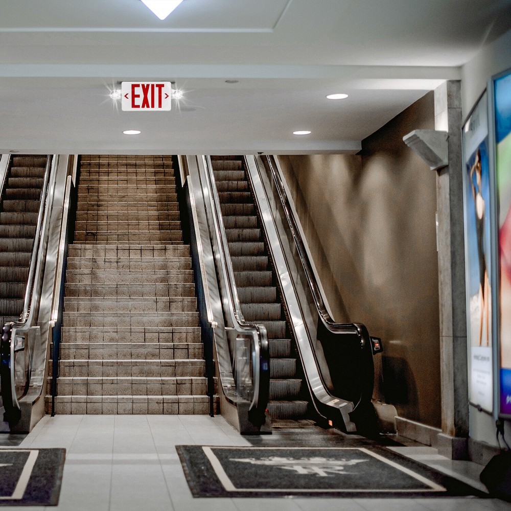 LED Exit Sign Emergency Light Compact Combo Double/single face w/Battery Backup