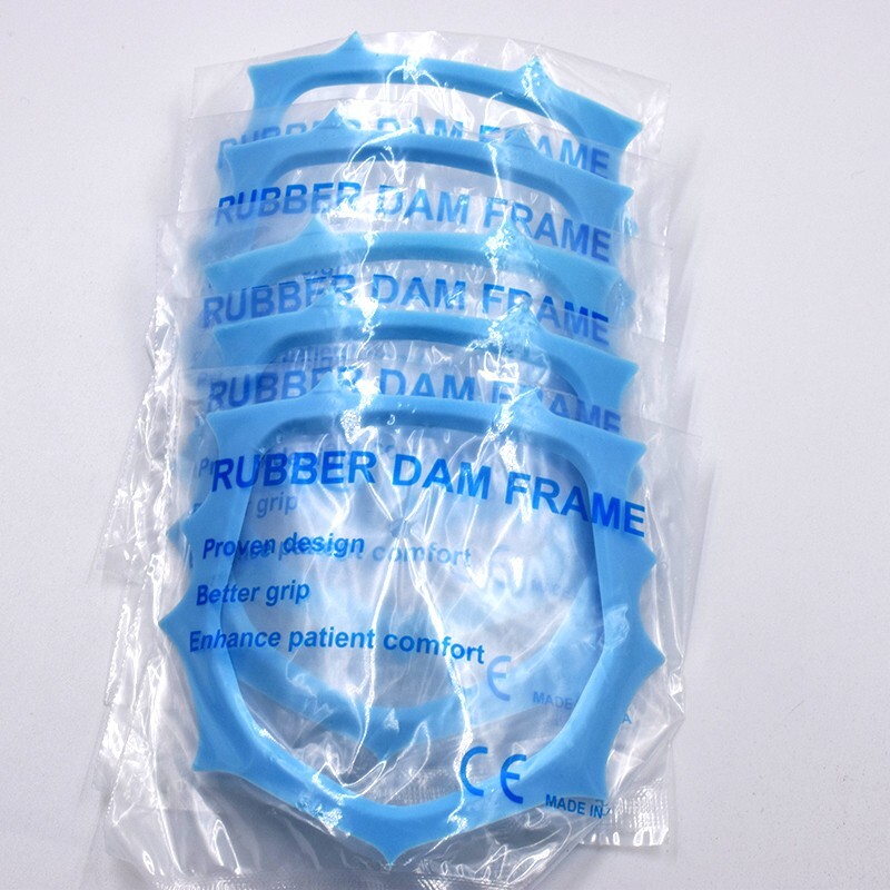 5 Pcs Dental Plastic Polypropylene Rubber Dam Sheet Frame Holder Brackets Blue