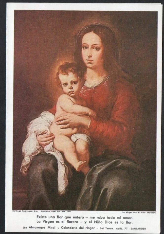 Holy card de la Virgin santino image pieuses estampa