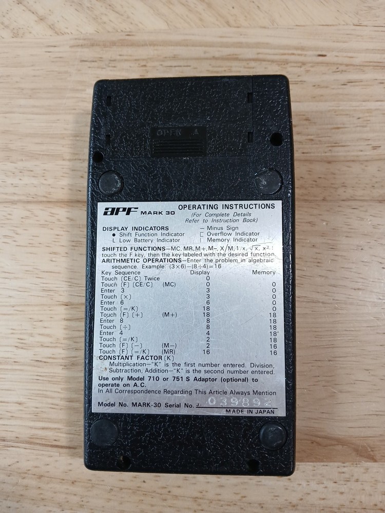 APF Mark 30 Calculator *Pre-Owned*