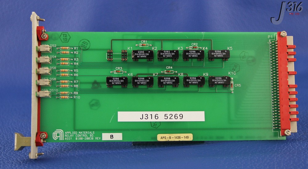 5269 APPLIED MATERIALS PCB - RELAY CONTROL BOARD 0100-20038