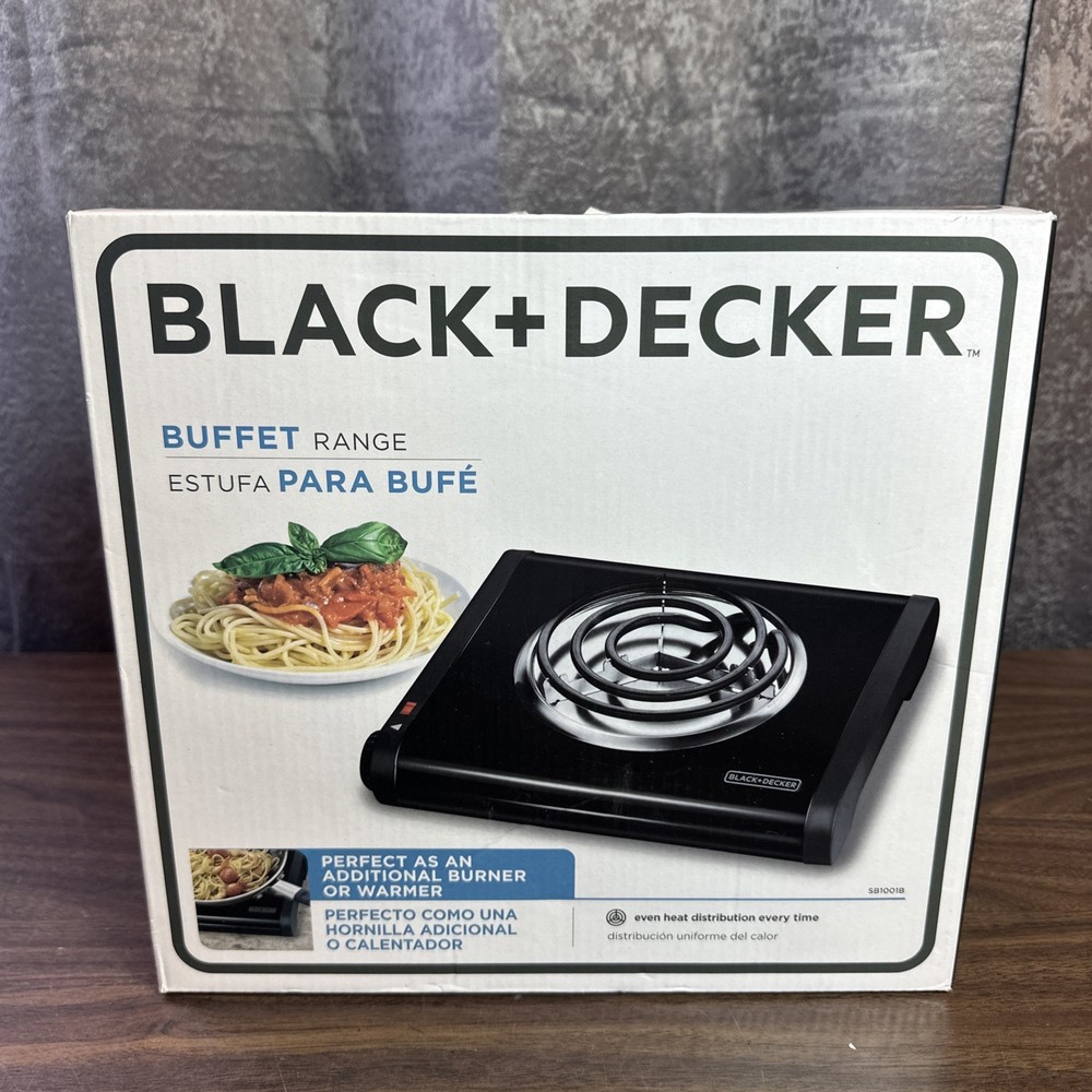 Black + Decker SB1001B Single-Burner Portable Buffet Range Black New