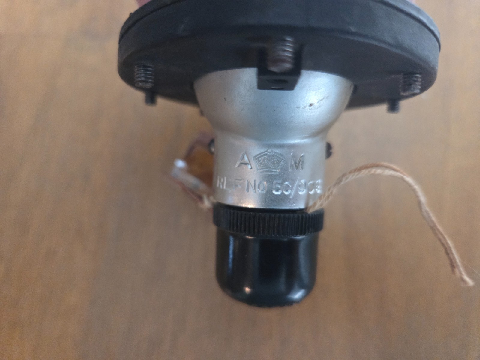 Original WWII Spitfire Part Morse Code Light Spine Lamp RAF Air Ministry Tag