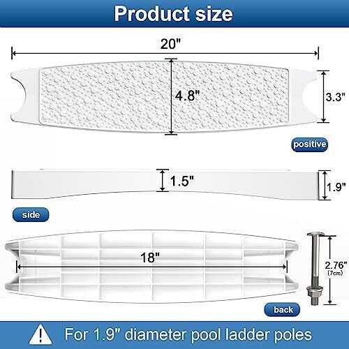 Goovilla Pool Ladder Steps Replacement, (3-Pack) 18" Universal Heavy-Duty