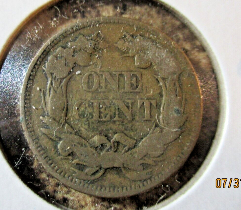 1858 FLYING EAGLE CENT WITH REVERSE DIE CLASH FINE PPO9