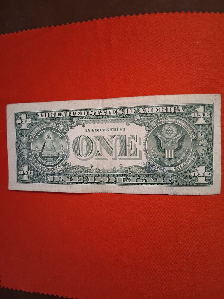 $1 Bill Large Ink Smear Bleed Through Error, series 2013