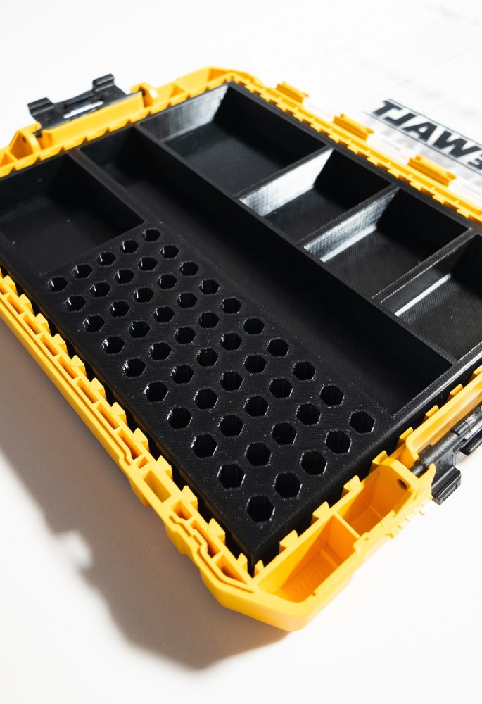 Hex bit organizer insert for DEWALT Medium ToughCase (6 compartments + 50 bit