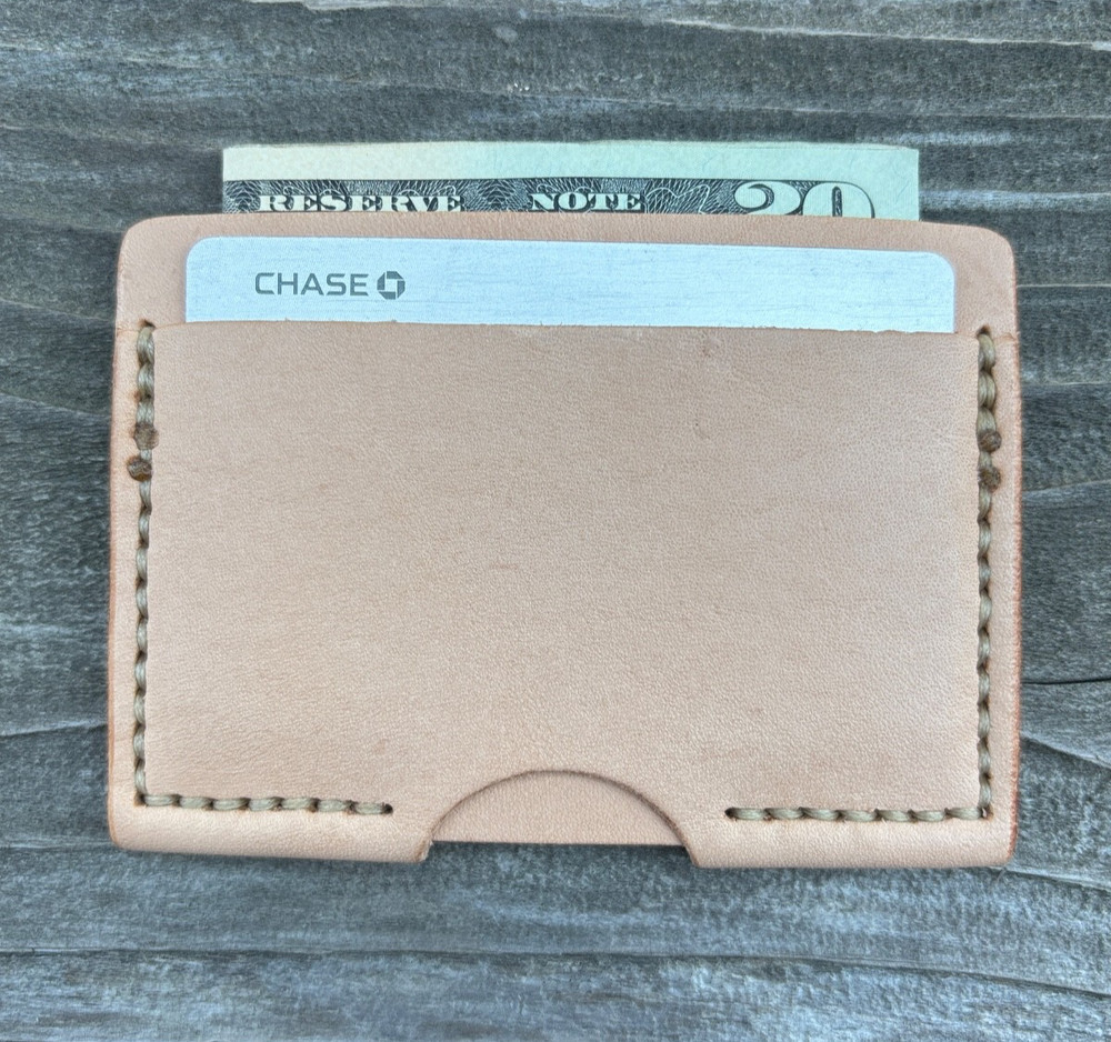 Natural Vegtable Tan Leather Front Pocket Wallet - Norlund Axes