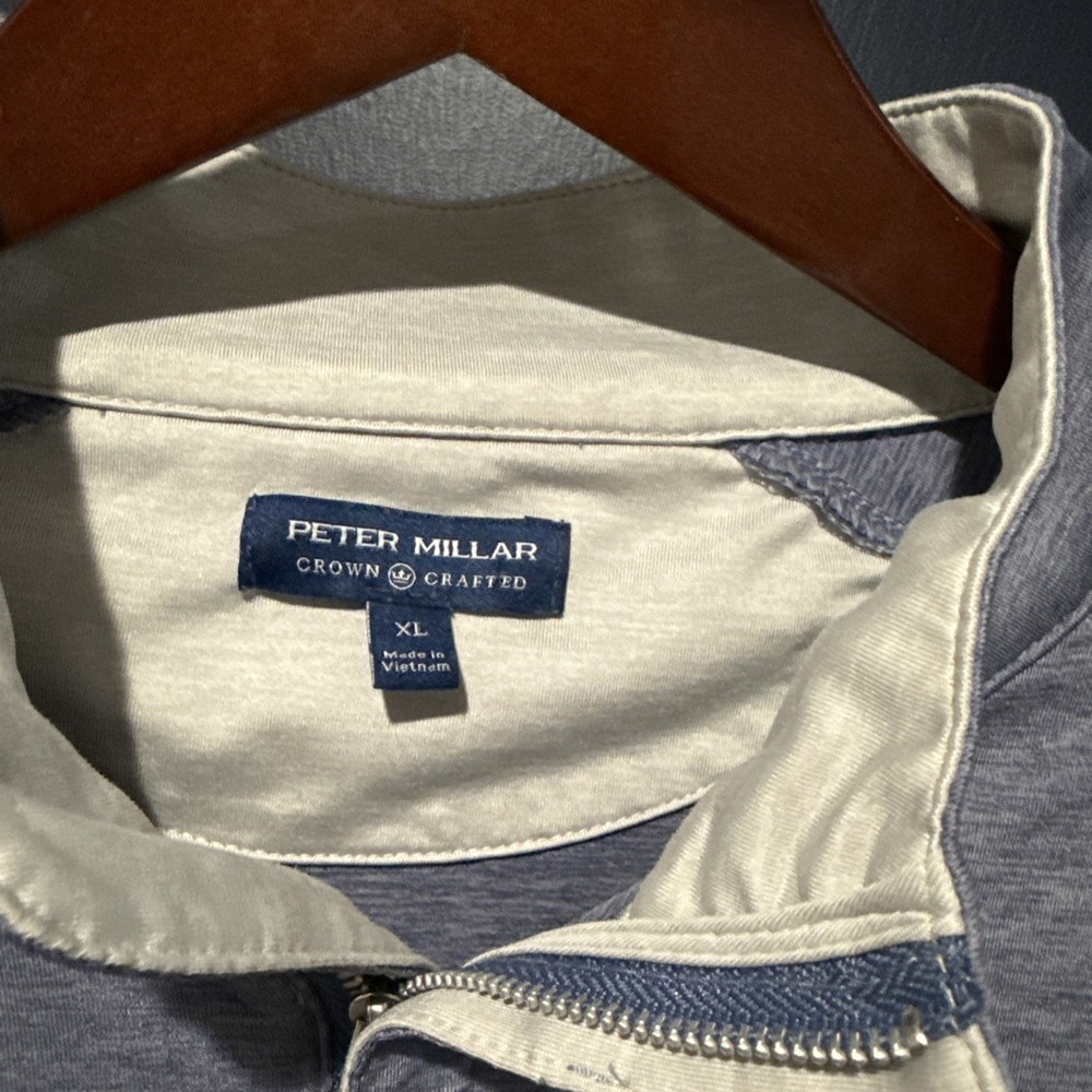 Peter Millar Crown Crafted Galaxy Performance 1/4 Zip Pullover Jacket Sz XL logo