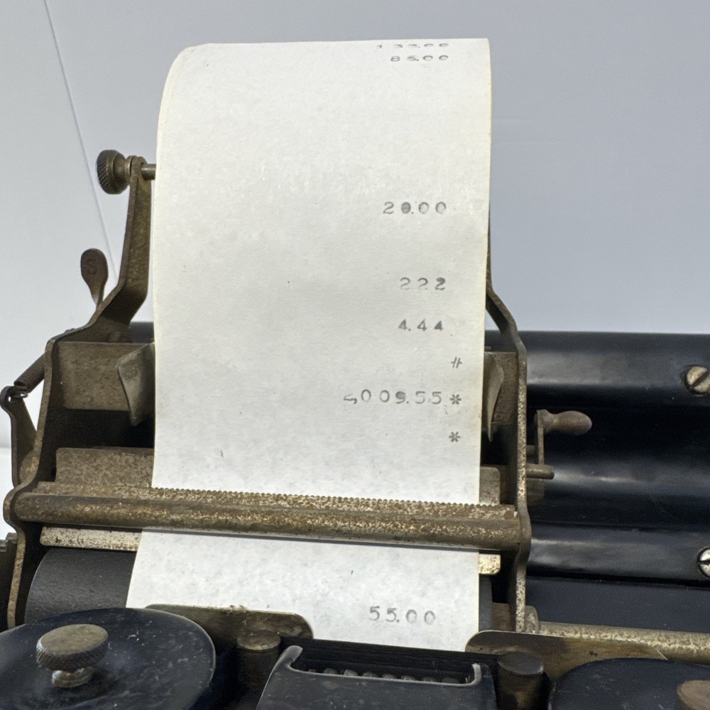 Antique 1920s Burroughs Class 3 Adding Machine Hand Crank, Tested