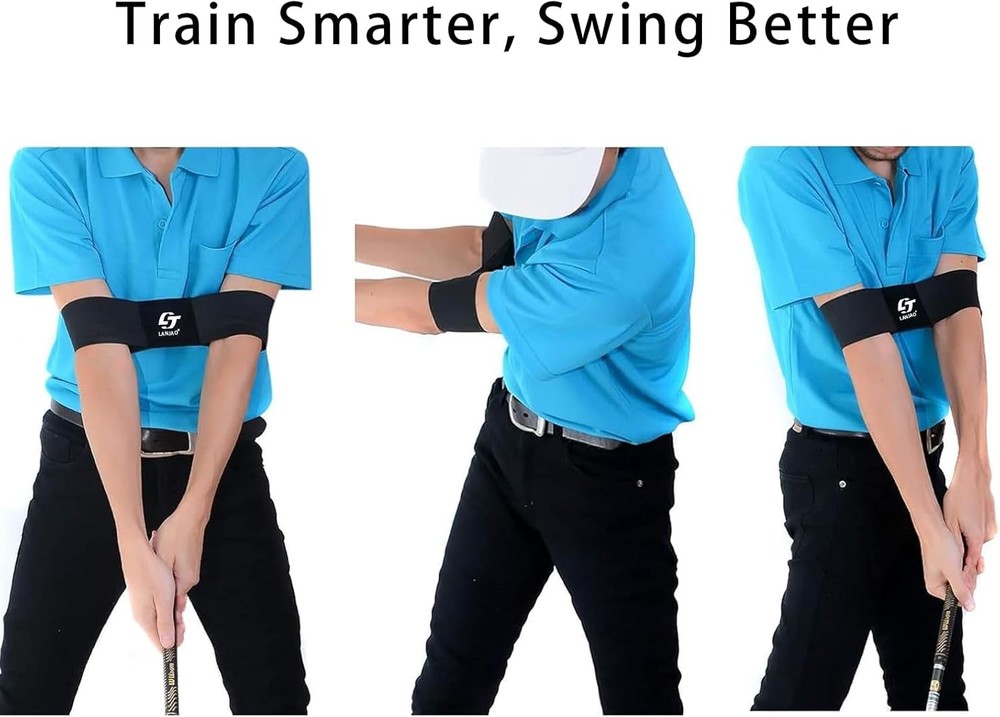 Golf Grip Trainer 2 Pack with Swing Correcting Arm Band, Golf Training Aid, Golf