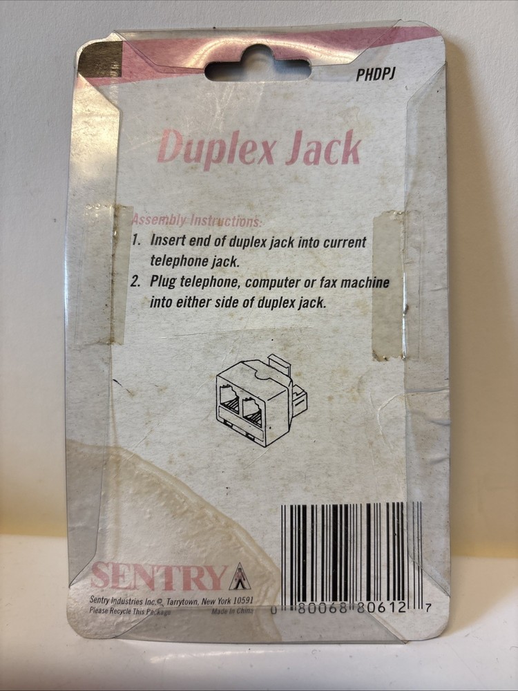 New Duplex Modular Phone Wall Jack Adapter (IVORY) Splitter
