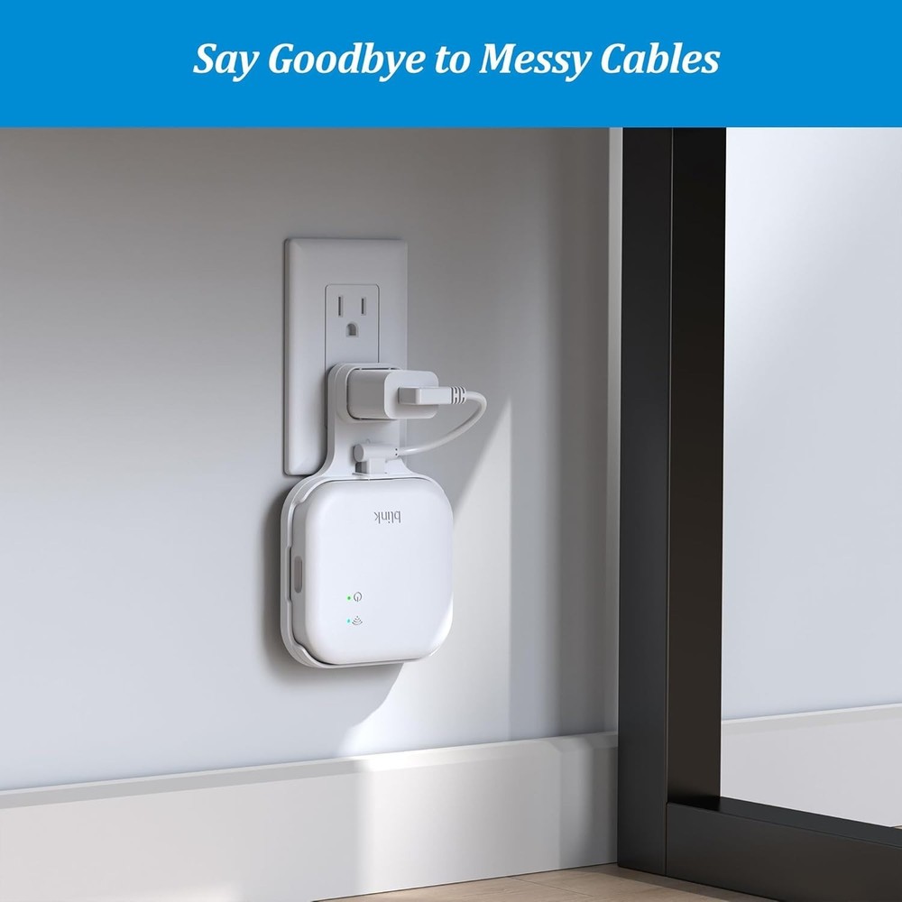 Outlet Wall Mount for Blink Sync Module XR with Short Cable, Space-Saving