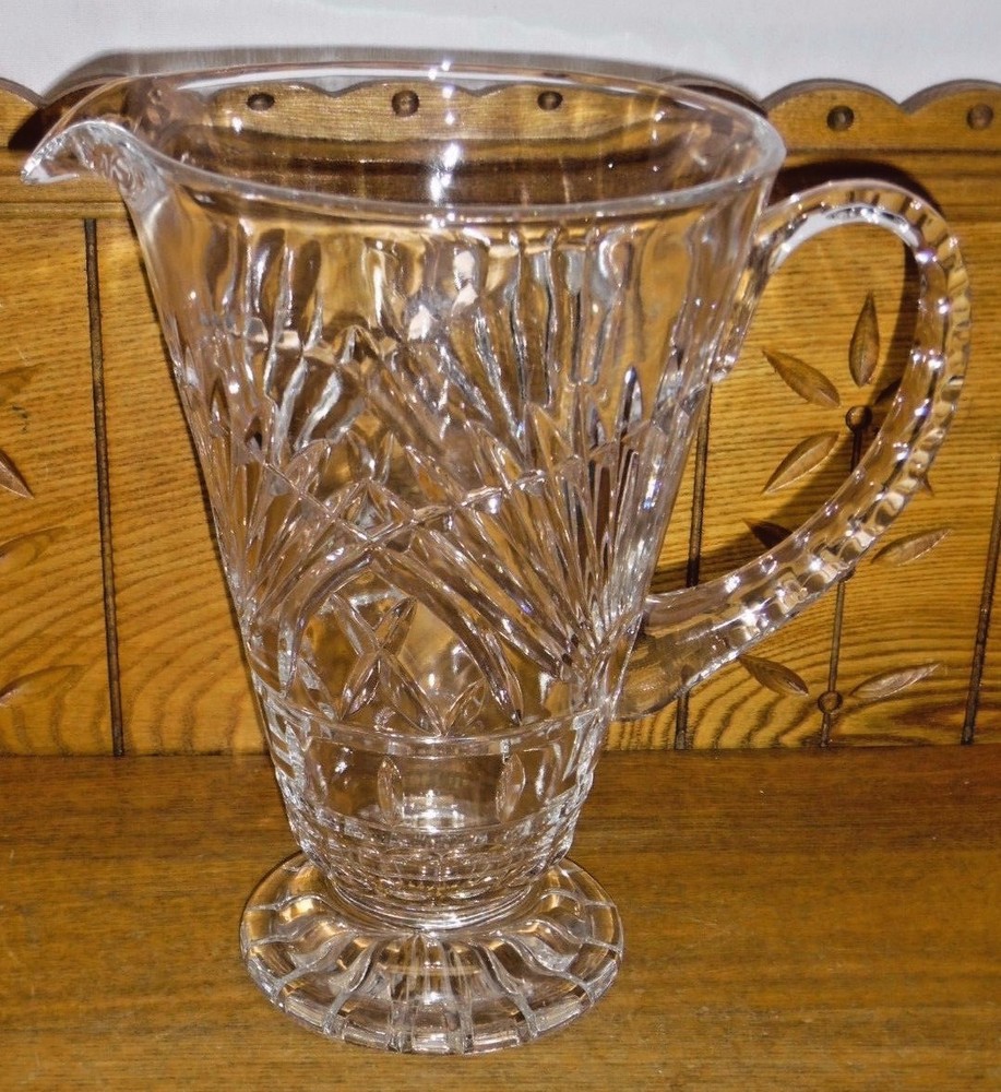 Quality Crystal Pitcher - Maker Unknown - 9 1/2"