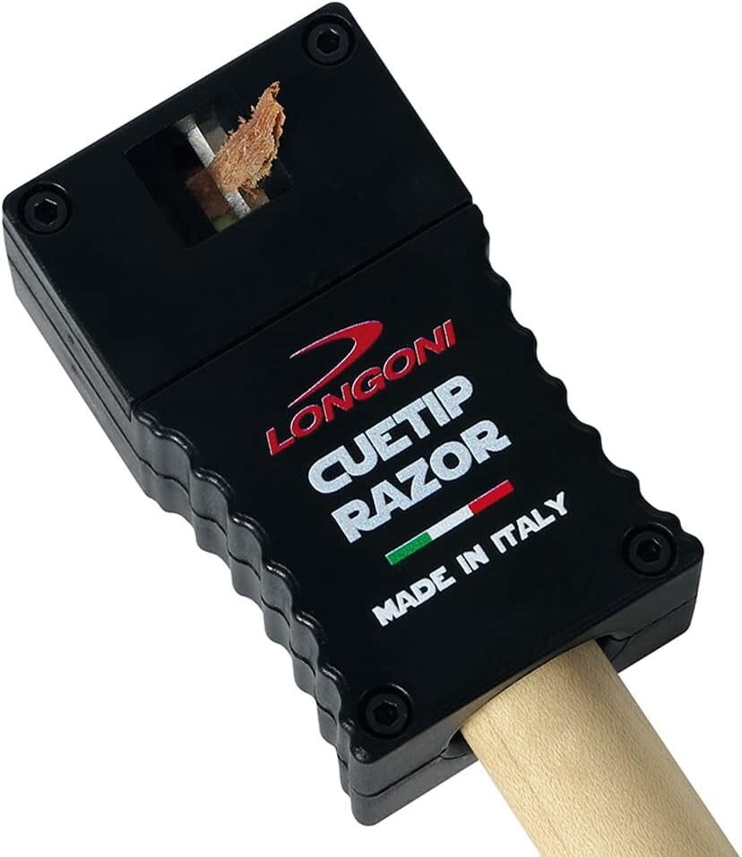 Longoni Billiard Pool Cue Tip Razor Edger Trimmer Shaper Scuffer