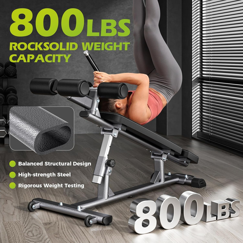 Semi-Commercial Sit-Up Bench with Reverse Crunch Handle for Ab & Core Workout an