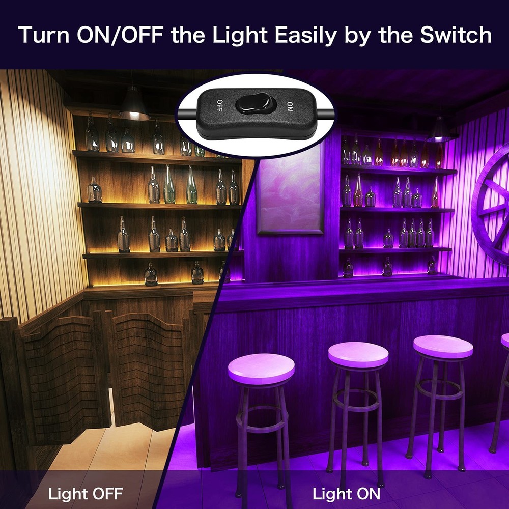 3 Pack 100W LED Black Light, Blacklight Flood Light with Plug and Switch, IP66