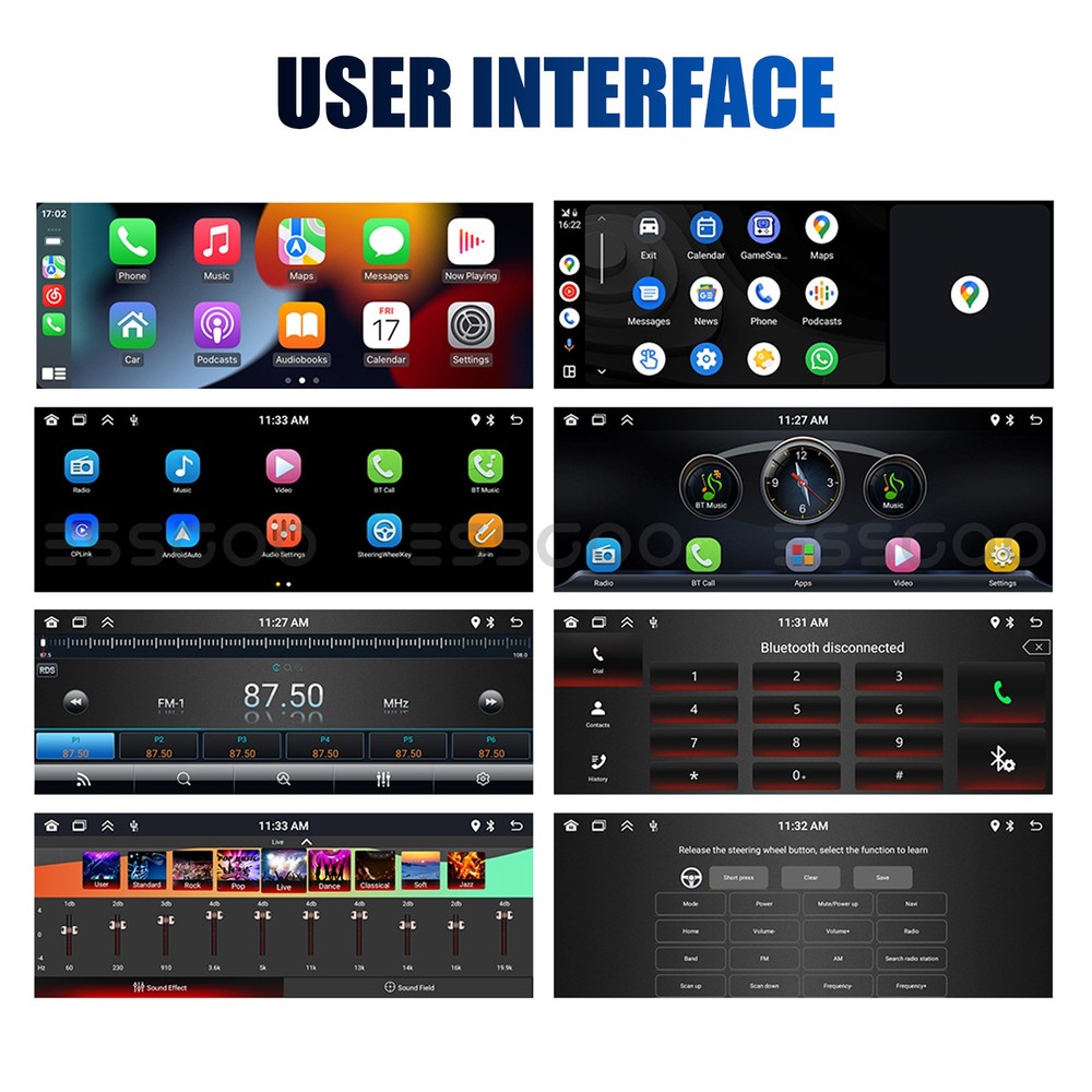 6.86" Single Din Touchscreen Car Stereo with Wireless Apple Carplay Android Auto