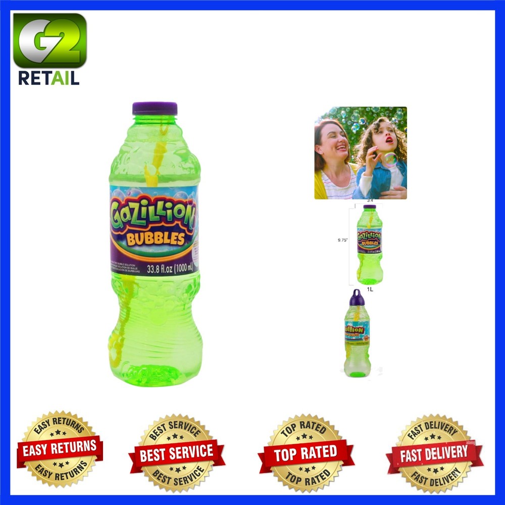 Bubbles 1L  Bubble Solution with 7-in-1 Wand - Safe & Non-Toxic Fun