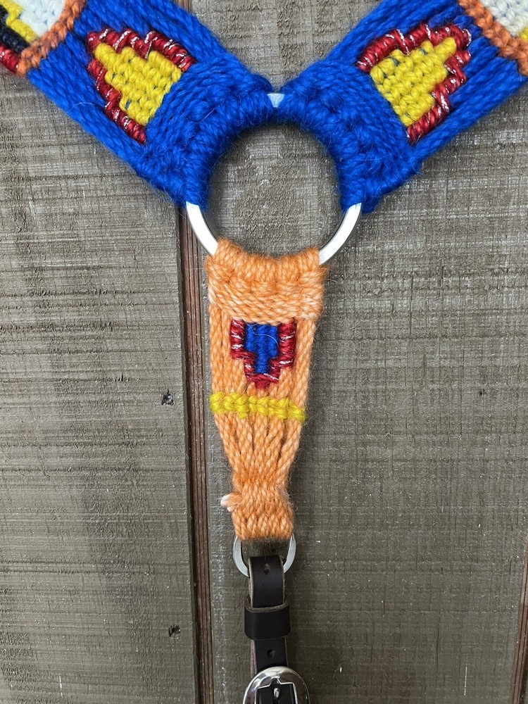 Multicolor Blue Mohair Breastcollar