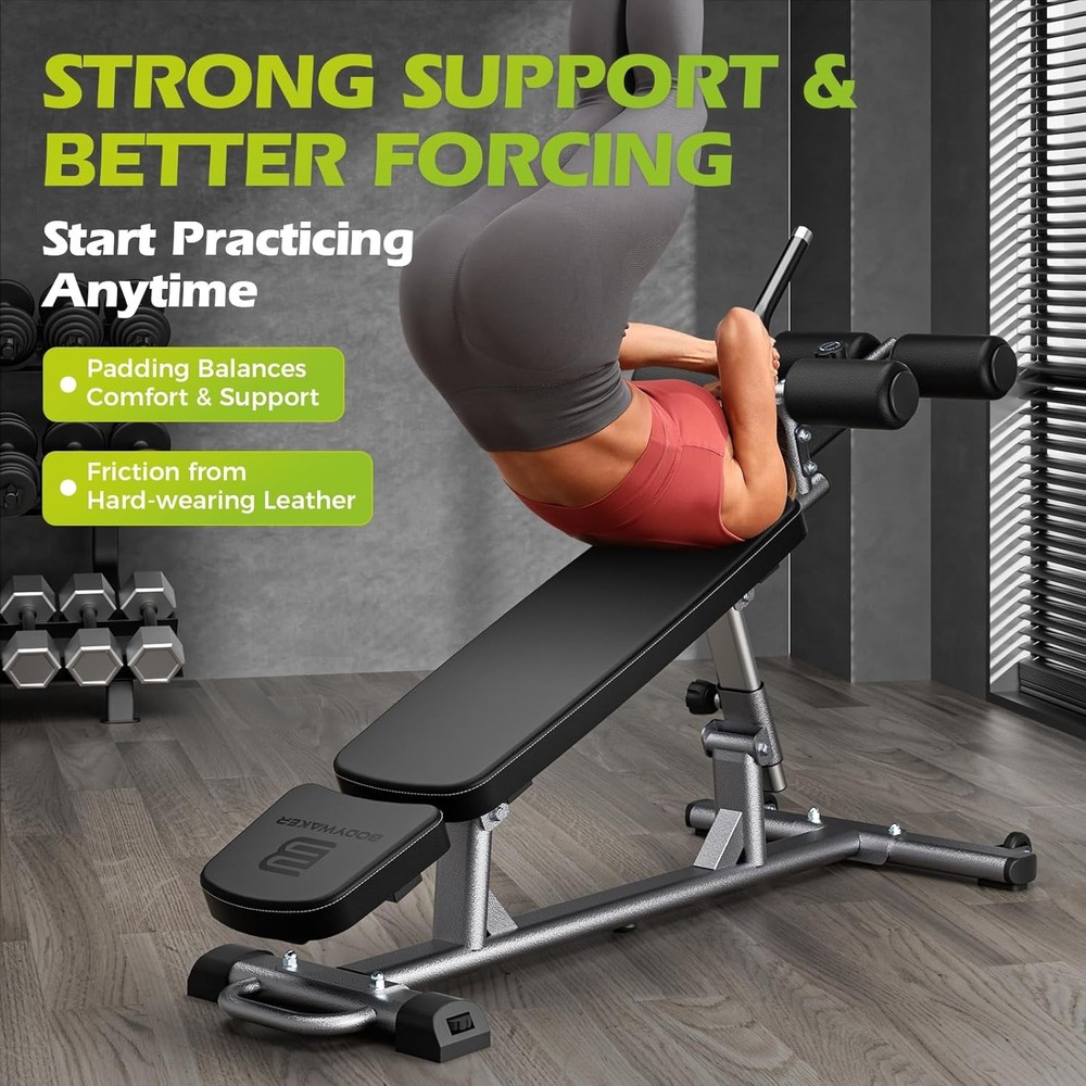 Semi-Commercial Sit-Up Bench with Reverse Crunch Handle for Ab & Core Workout ..