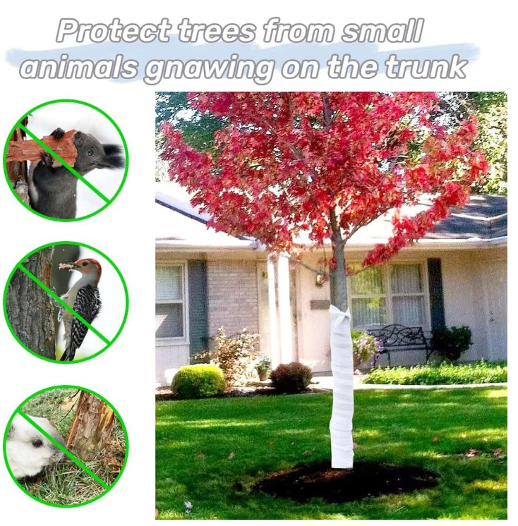 3" x 120' Tree Wrap Protector Sun-Proof Winter Freeze Protection for Young Trees