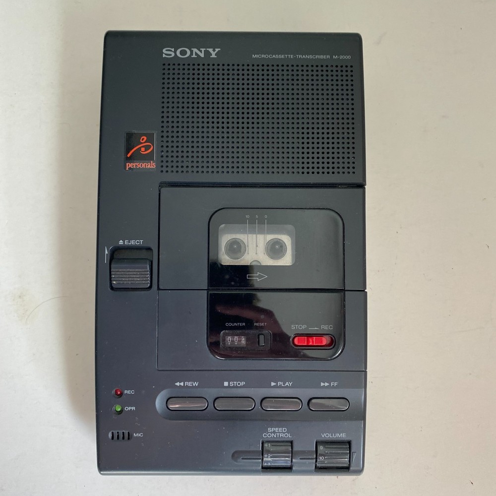 Sony Microcassette Transcriber M-2000 w/AC Power Adaptor Needs Work