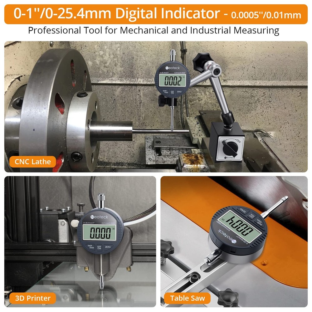 Neoteck 1''/25.4mm | Digital Probe Indicator-Silver+Black