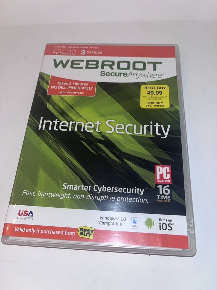 Webroot SecureAnywhere Internet Security - Full Version - 1 Year Subscription