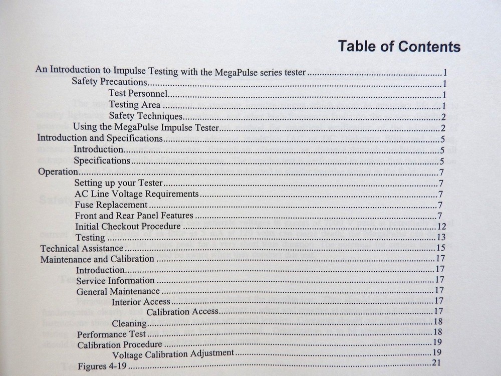 COMPLIANCE WEST MEGAPULSE IMPULSE TESTER INSTRUCTION MANUAL CLEAN