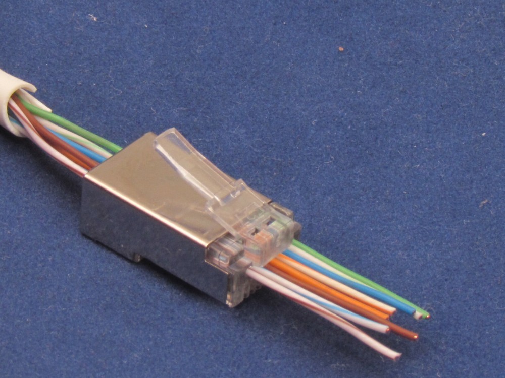 1000 CAT5e RJ45 Network Shielded Modular Plug 8P8C Connector End Pass Through