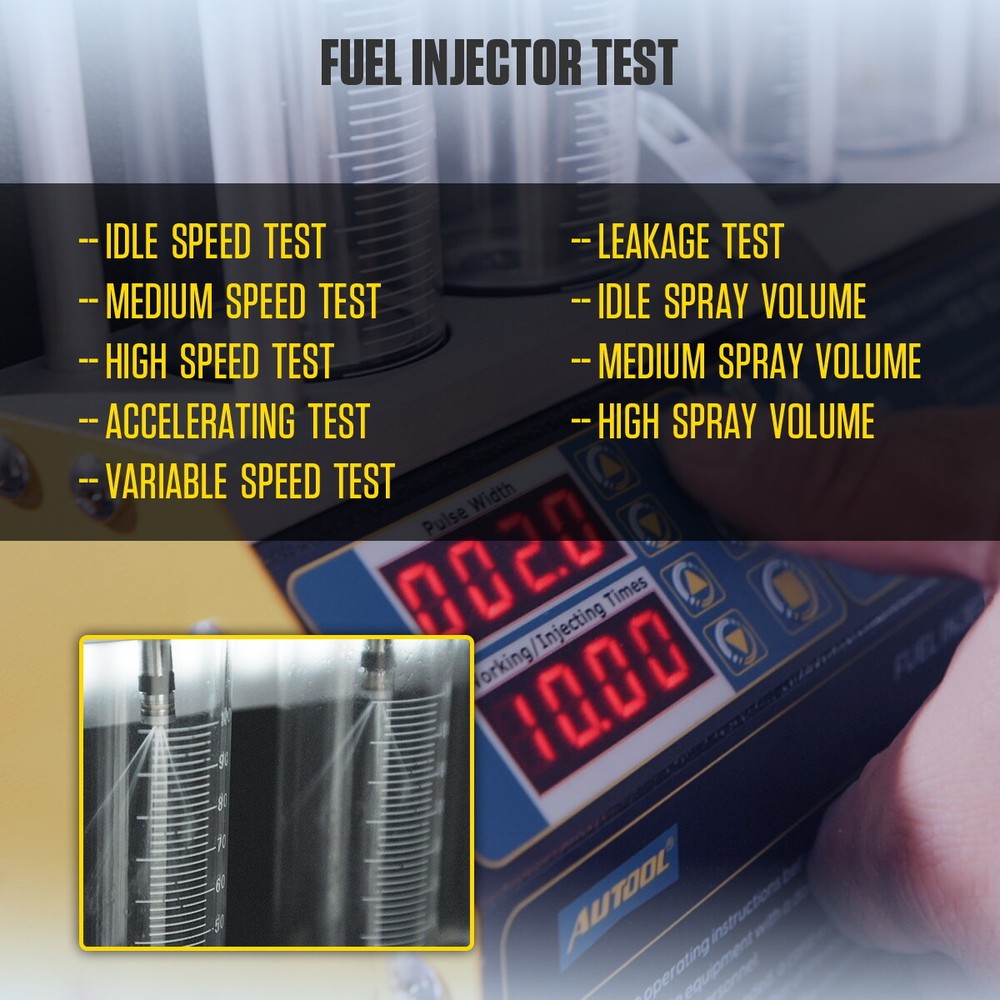 AUTOOL Ultrasonic Fuel Injector Cleaner Tester Machine Touch Screen Heating