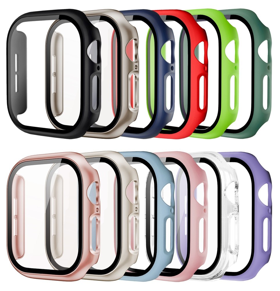 12 Pack 46mm Watch Case with Tempered Glass Screen Protector Scratch-Resistant