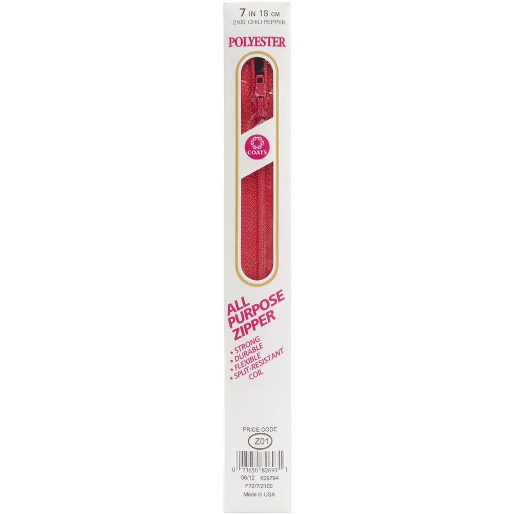 All-Purpose Plastic Zipper 7" Chili Pepper