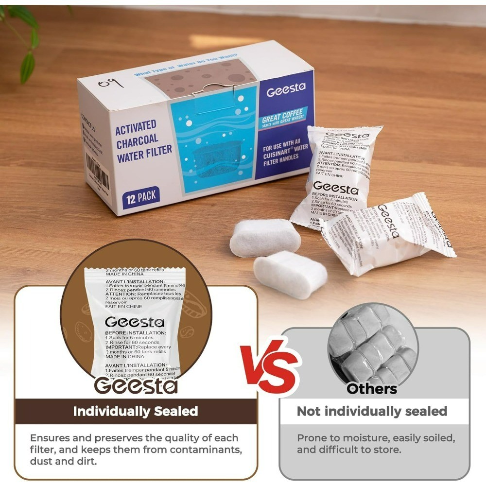 Replacement Charcoal Water s 12-Pack for Coffee Makers