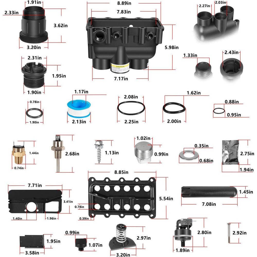 For Pentair MasterTemp 77707-0016 Manifold Replacement Kit Pool and Spa Heater