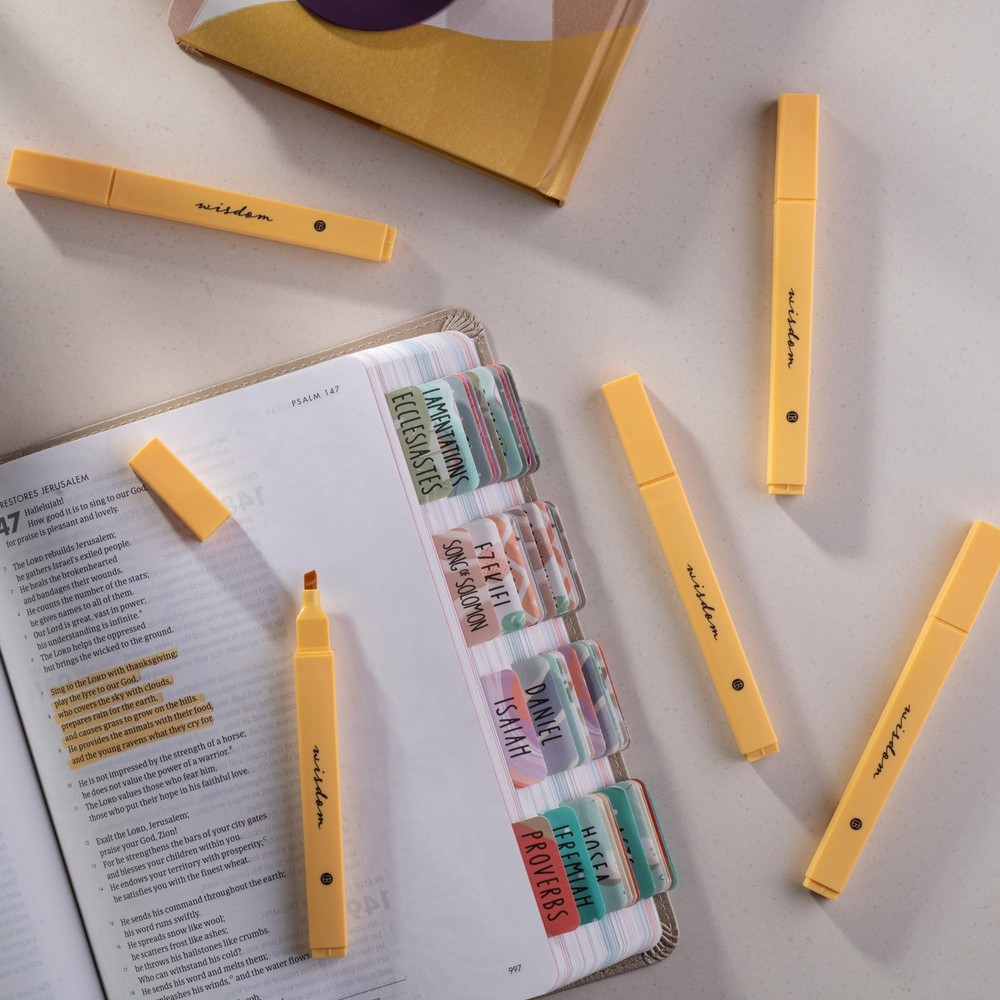 DIVERSEBEE Bible Highlighters with Soft Chisel Tip, 5 Pack 5 Pack, Yellow