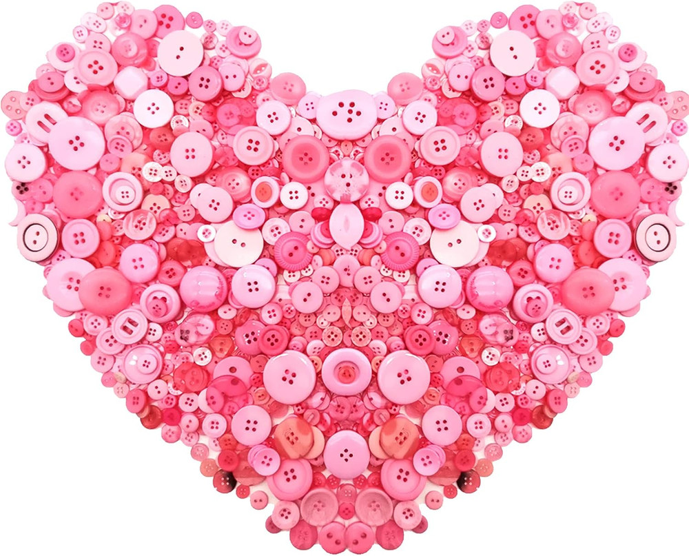 600-700Pcs Pink Buttons for Crafts Bulk Assorted Pink Craft Button for Crafting