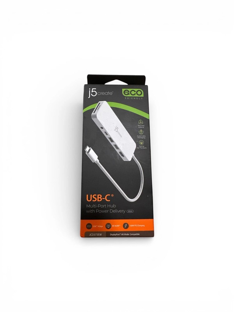 j5create USB-C Multi-Port Hub with Power Delivery Eco ( White )