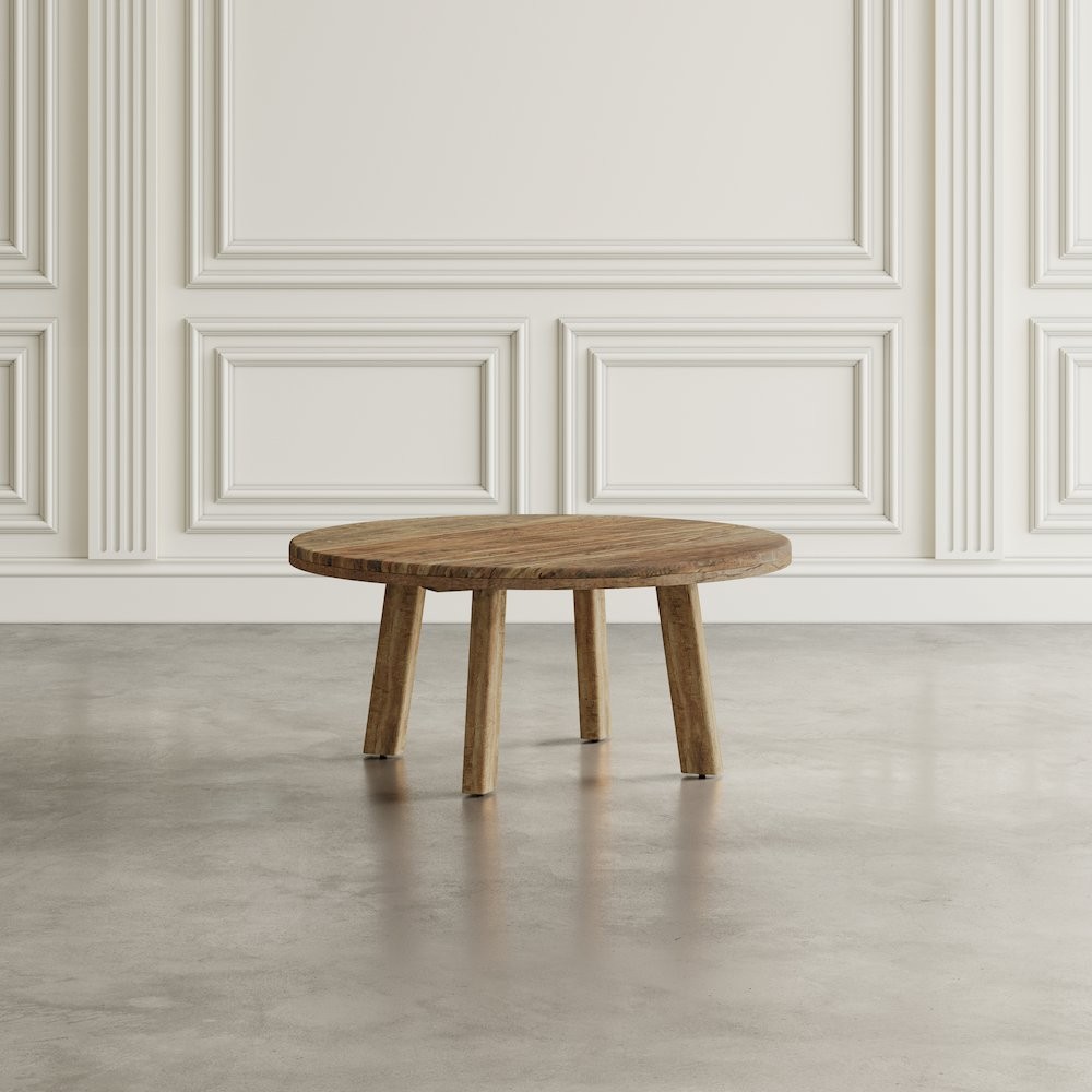 Reclamation 36" Round Rustic Reclaimed Solid Wood Coffee Table