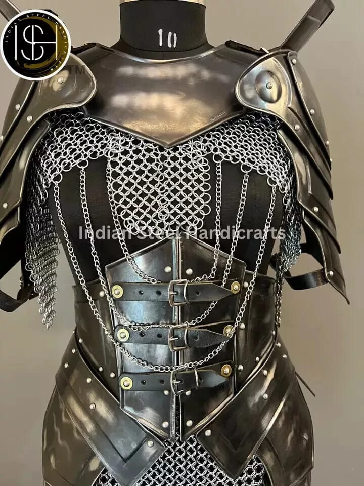 Medieval Ancient Cuirass Armor, Brave Lady Armor,Chainmail Armor Halloweem Gift
