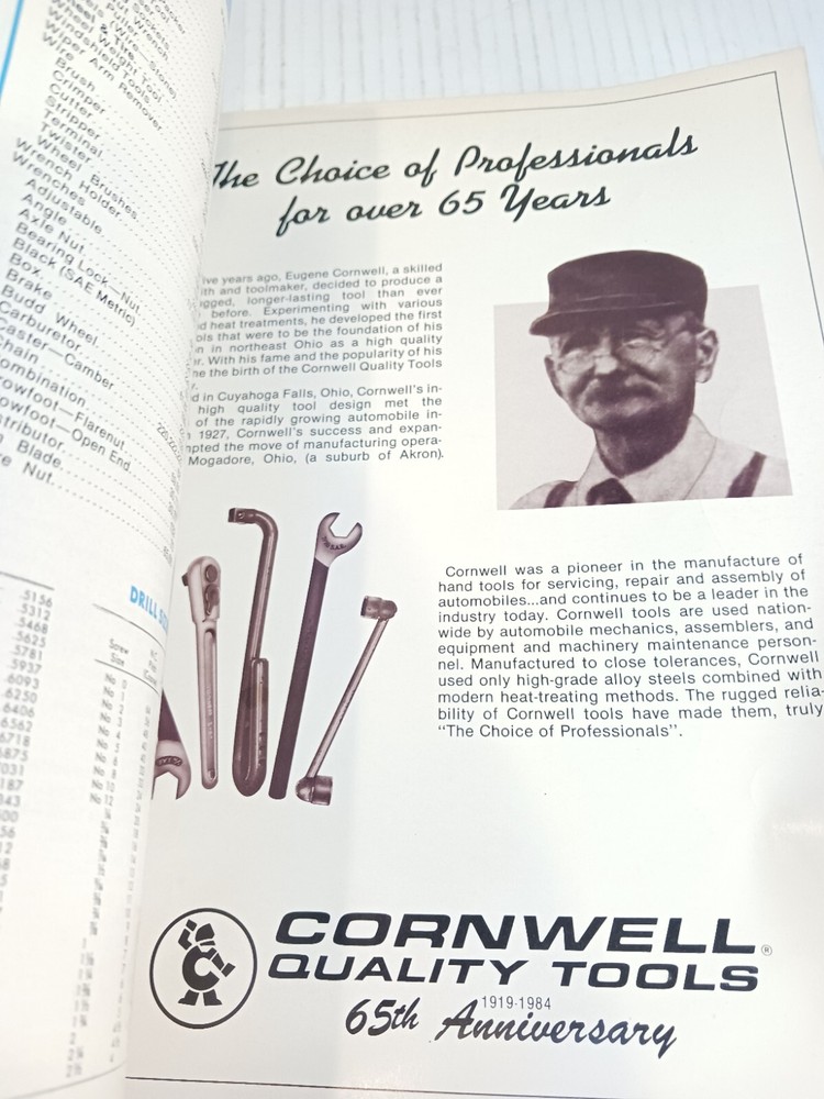 1963 Cornwell Tool Catalog. A84.