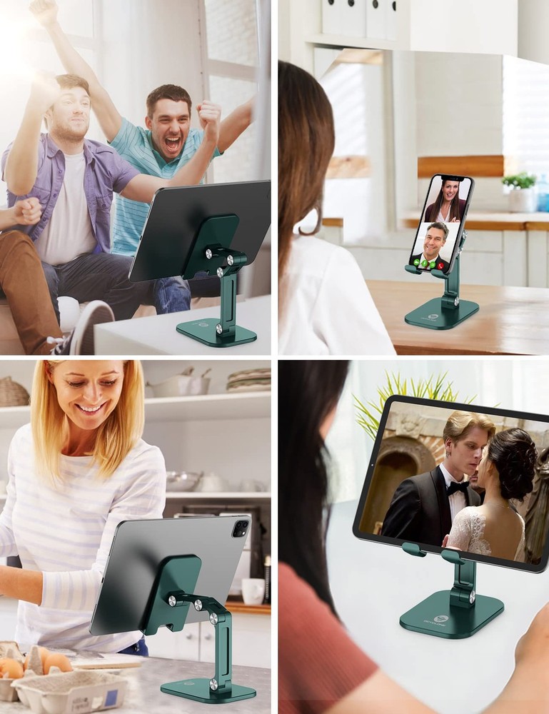 OCYCLONE Phone Stand, Adjustable Height and Angle Foldable Cell Green
