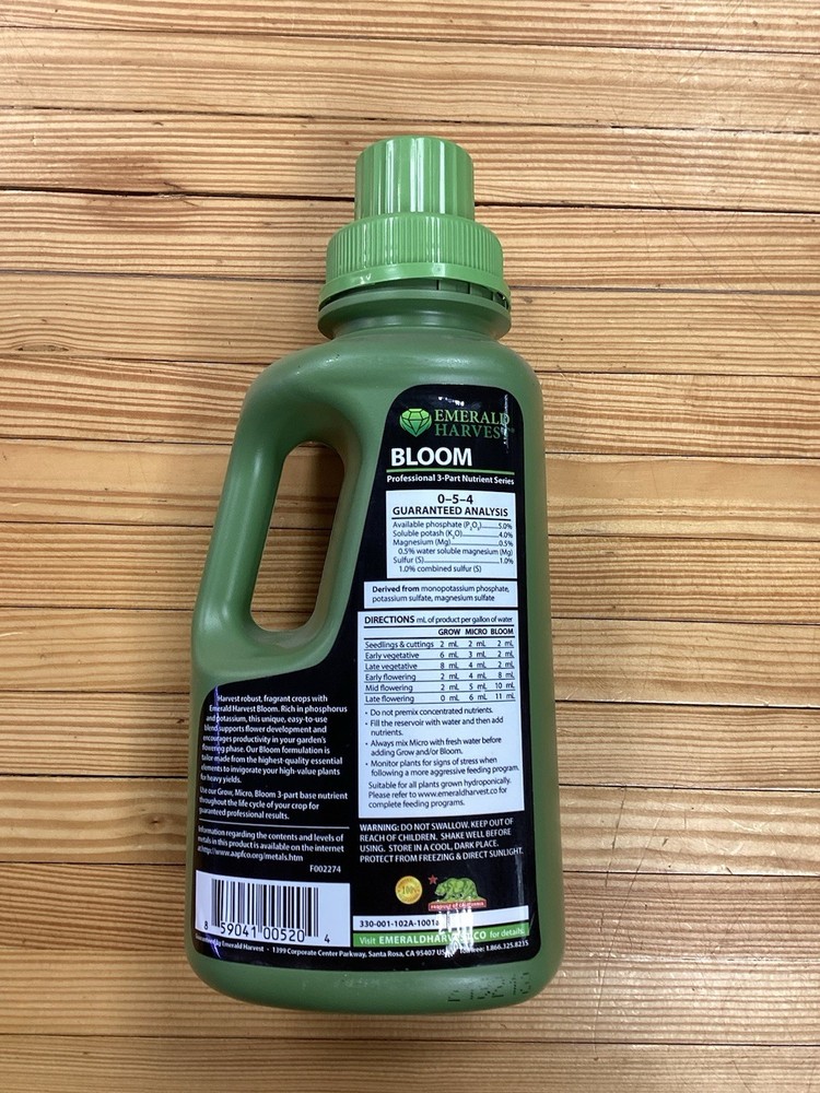 Emerald Harvest Bloom 1Quart 3-Part Nutrient Series