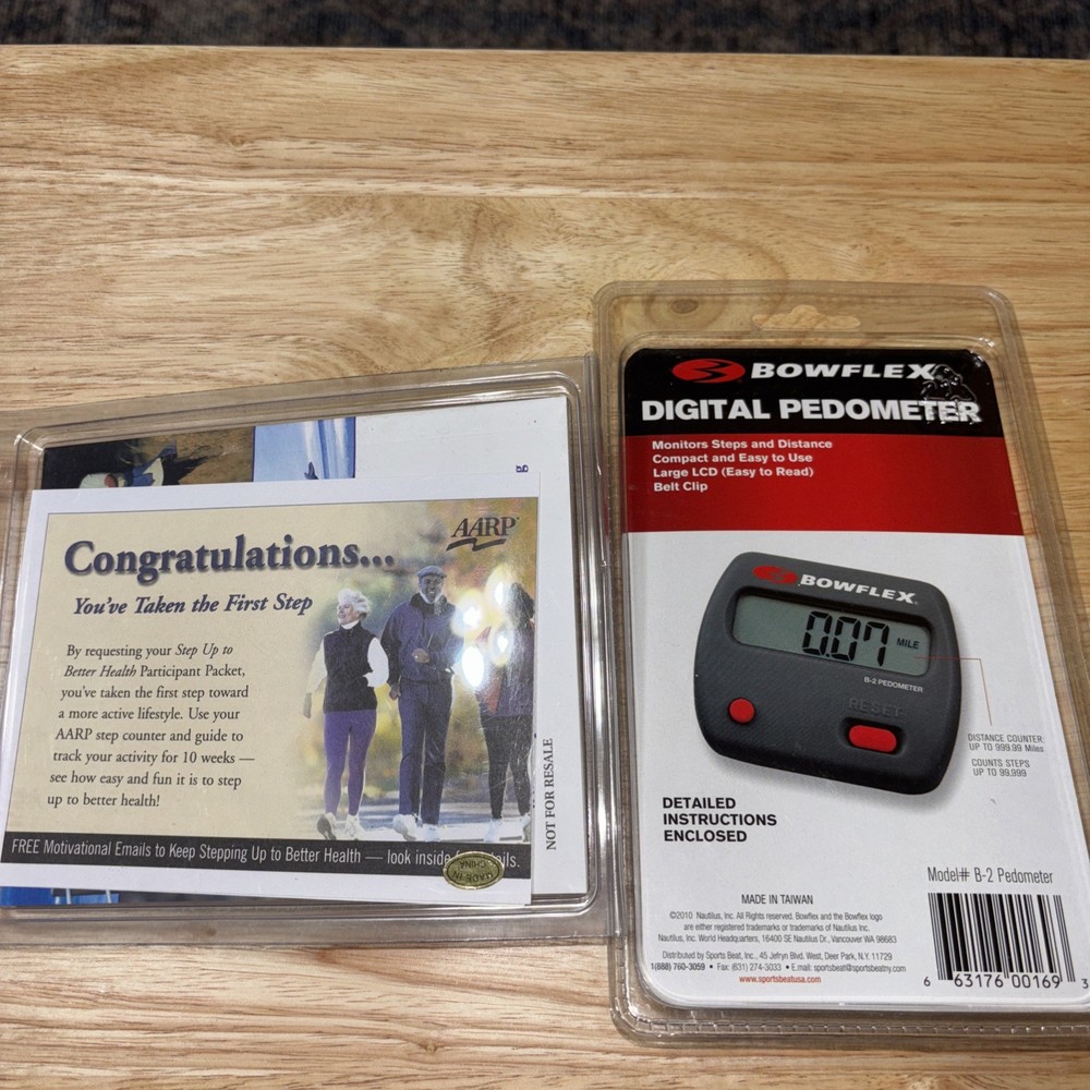 Set Of 2 Digital Pedometers-AARP&Bowflex