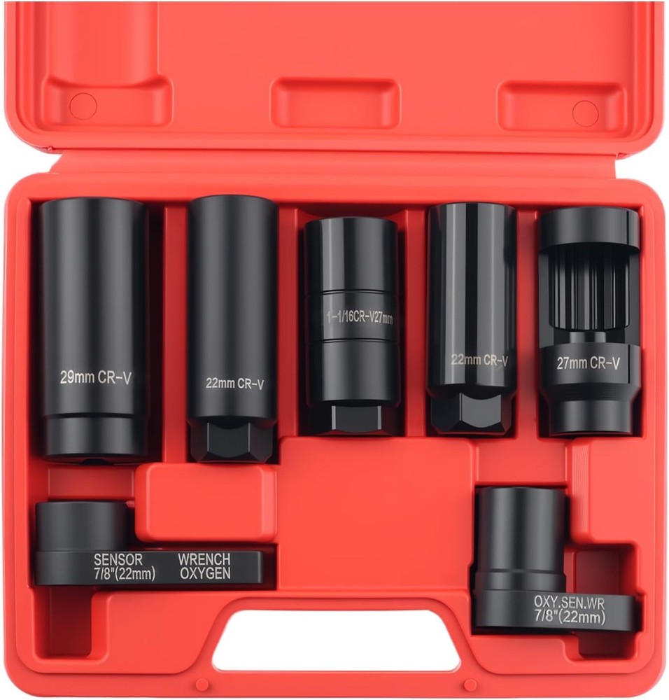 7PCS Sensor Socket Set,Heavy Duty Oil Pressure Sensor Socket 22mm 27mm