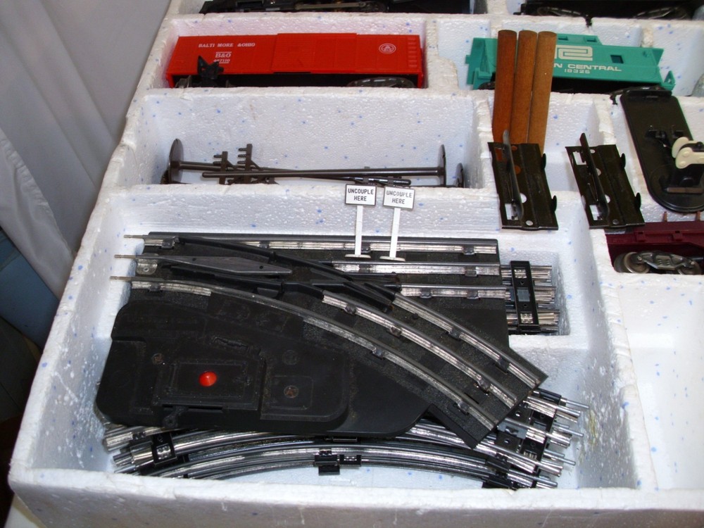 MARX BIG RAIL WORK TRAIN STEAM TYPE ELECTRIC 5 PIECE TRAIN SET BOXED