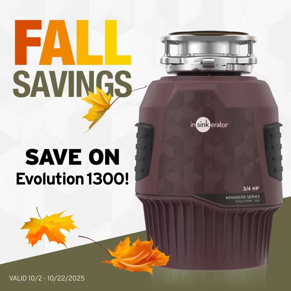 Evolution 1300, 3/4 HP Garbage Disposal, Continuous Feed Food Waste Disposer W E